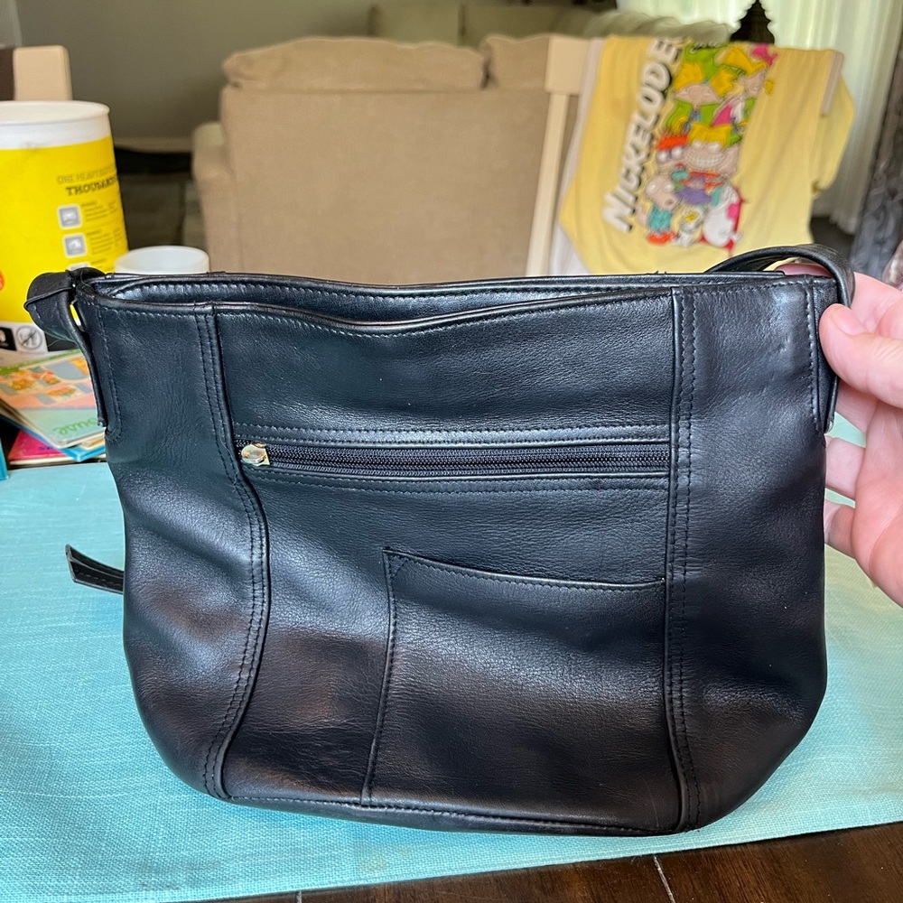 Tiganello black leather shoulder bag
